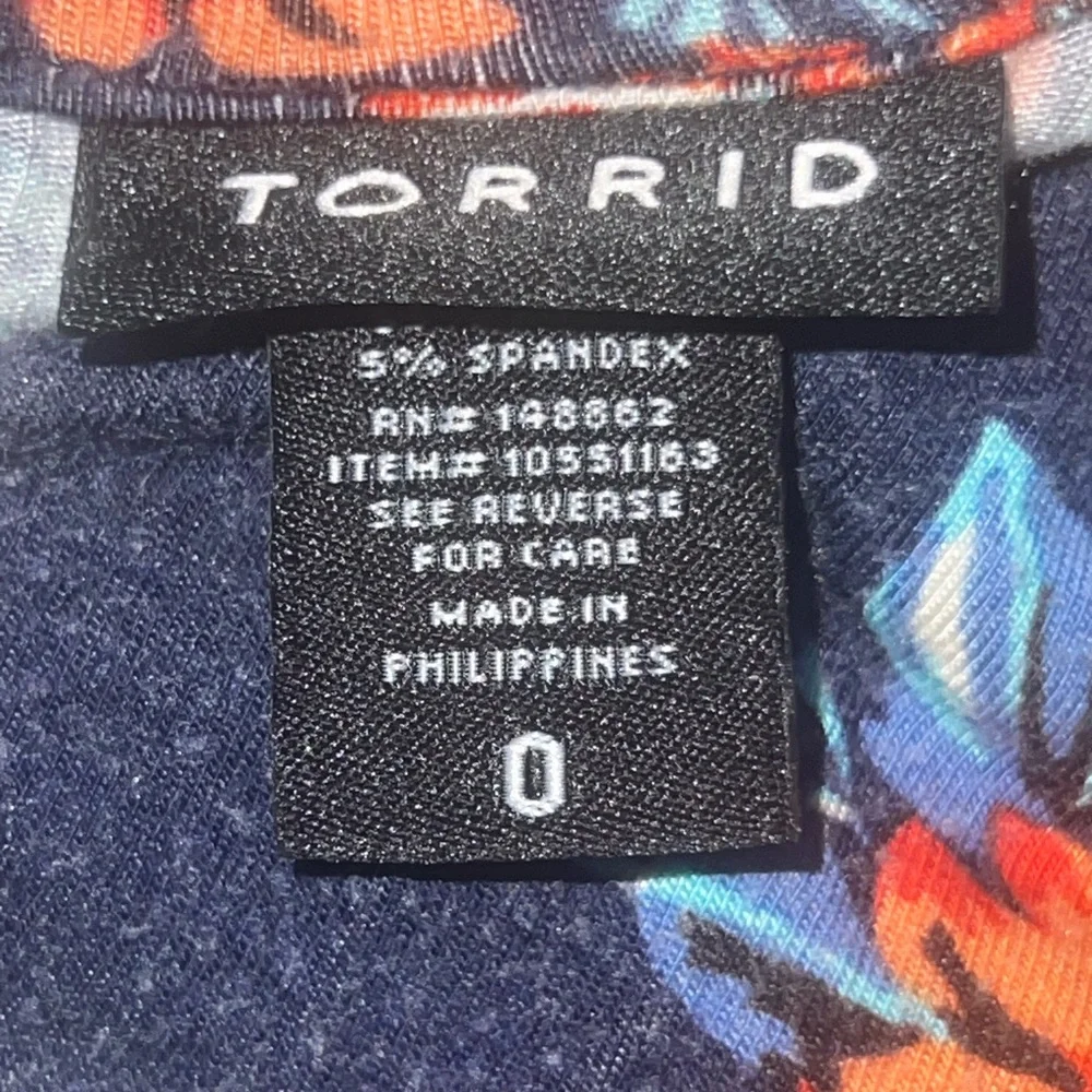 Torrid Navy Floral Lace-Trim Cami Top Size:0 (Large/12)